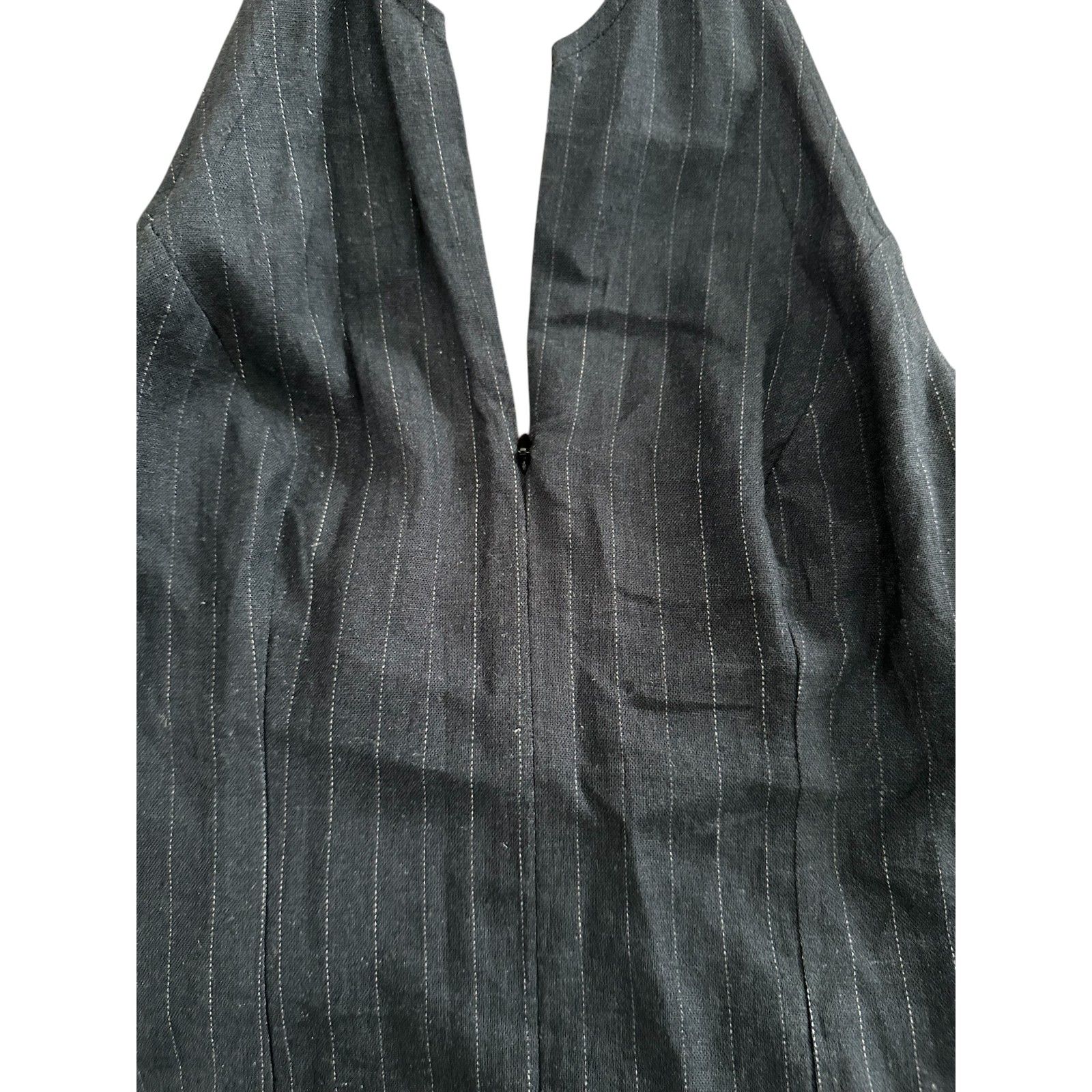 Summer Away Pinstripe Halter Zippered Top Navy Small New Nwt — image 4 of 5